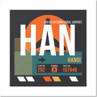 Hanoi (HAN) Airport Code Baggage Tag Posters and Art